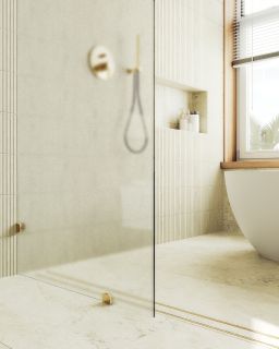 Душевая перегородка MaybahGlass MGD-268-3 79см золото